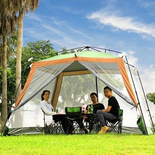 ZHUOAO New Style Automatic Ultralarge 310*310*210CM 4-6 Person Use Camping Tent Large Gazebo Beach Tent Sun Shelter
