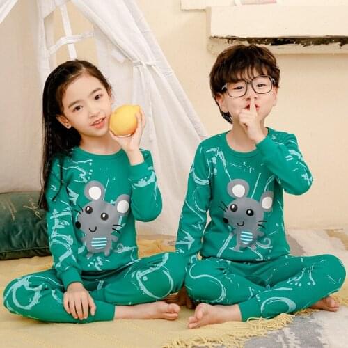 New Kids Pajamas Sets Girls Dinosaur Nightwear Autumn Winter Long Sleeve Cartoon Sleepwear Fashion Baby Pyjamas Children Clothes