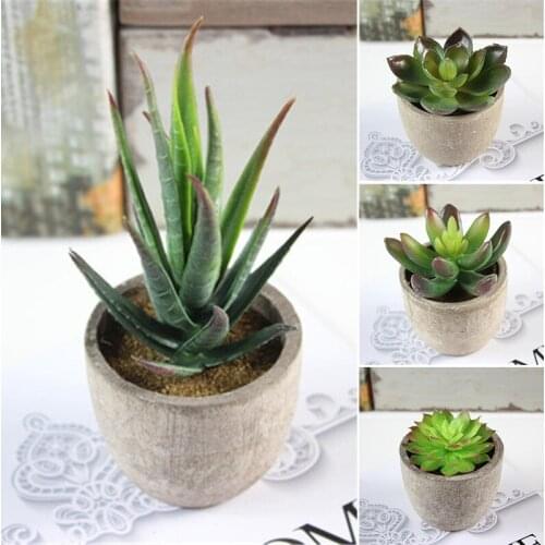 Realistic Succulent Plants with Pots Mini Landscape Bonsai Ornaments for Home Balcony Office Decoration GQ