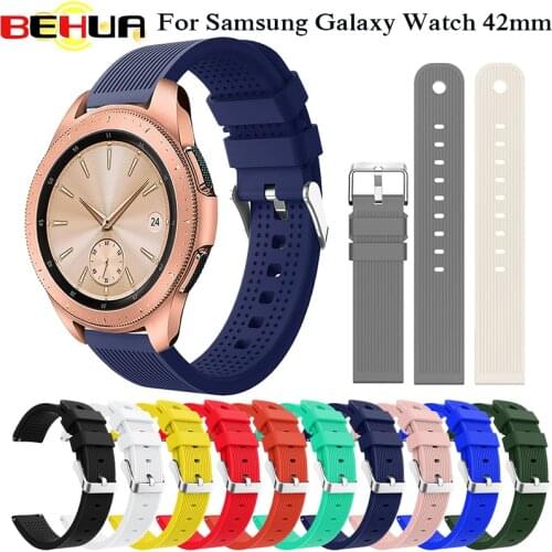 20mm Watch Strap Band Soft Silicone For Samsung Galaxy Watch 42mm Smart watch Bracelet Sport Replacement Watch Band Accessories
