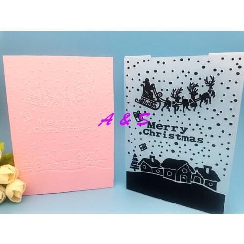 Merry Christmas Plastic Embossing Folder for DIY Scrapbooking Album Decor Card Making Craft Dies Embossing Stencil Template
