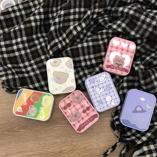 Cute Bear Contact Lens Case With Mirror Lovely Beauty Lens Case Contact Lens Storage Box Gift