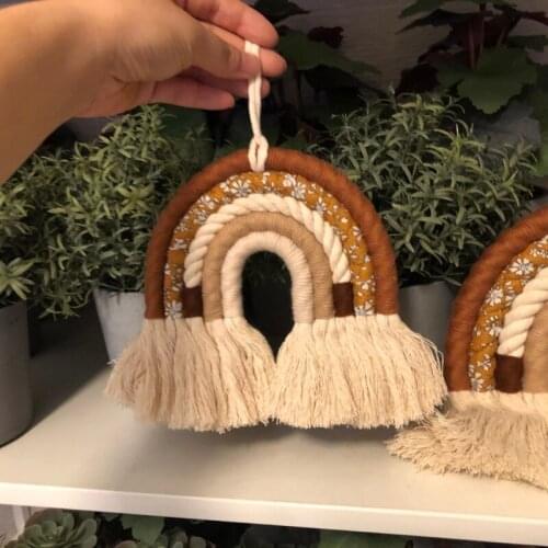 DIY Rope Nordic Wall Hanging Ornament Handmade Woven Rainbow Room Decoration Living Room Home Decor