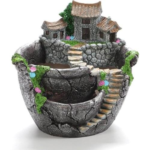 Succulent Plants Planter Flowerpot Resin Flower Pot Desktop Potted Holder Groot Home Garden Decoration Plants Holder