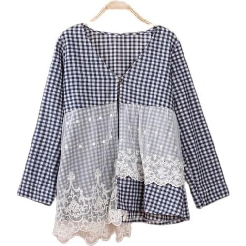 Spring autumn boho casaco feminino giacche ethnic chaqueta mujer kimono fall plaid lace patchwork vintage harajuku coat jacket