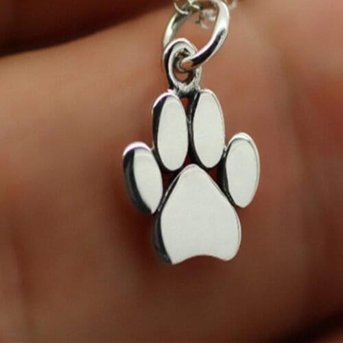 Fashion Cute Animal Cat Claw Palm Foot Necklace Zinc Alloy Footprint Necklace&Pendants Jewelry Women Long Chain Sweater Necklace