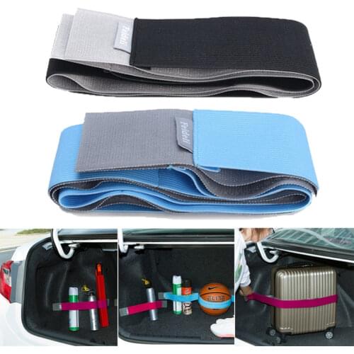 1pc/4pcs Car Trunk Organizer Strap Fixed Elastic Bandage Magic Sticker Band Stowing Interior Accessories Tensioning Belts