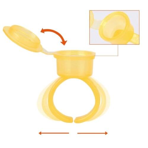 100/200/500Pcs Yellow Disposable Tattoo Covered Ring Ink Cups Caps Supply Professional Permanent Tattoo Accessory for Machine