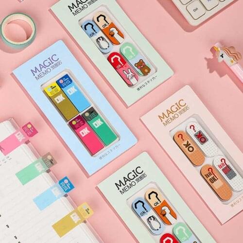 100 Sheets Kawaii Memo Pad Tearable Waterproof Sticky Note Cute Animal Self-Stick Bookmarks Diy Paper Index Stickes Stationery