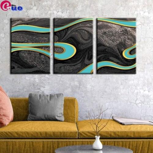 Abstract Blue Landscape 3pcs Painting Diamond Embroidery Triptych Full Square Round Drill 5d Diy Diamond Painting Handmade Hobby