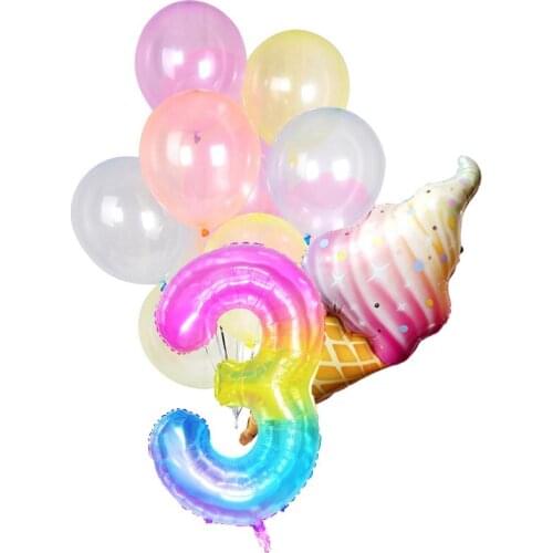 32 Pcs/Set Party Supplies 40Inch Number Foil Ballon Kids Birthday Latex Balloon Children DIY Decoration Baby Shower