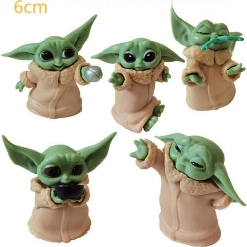 5 PCS Set Star Wars Baby Yoda Toys Anime Figures Action Toy Figures Mandalorian Model Collection Toy Birthday Present