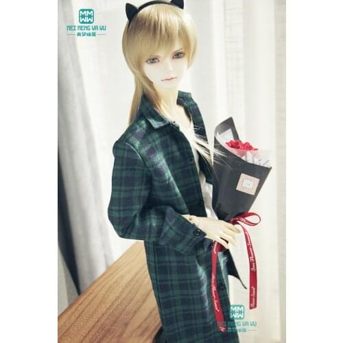 BJD accessories doll clothes fit 70cm--80cm BJD uncle fashion black casual plaid shirt T-shirt sweater