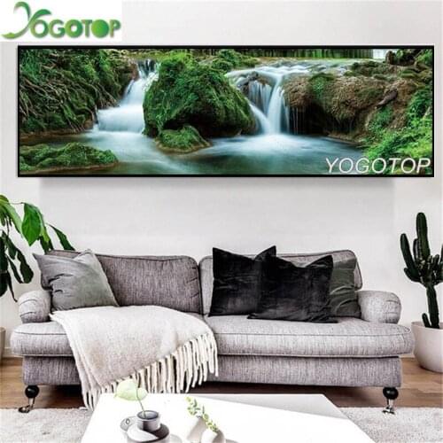 Large size diy 5d diamond mazayka natural landscape waterfall diamond painting full drill animals embroidery rhinestone YY2149