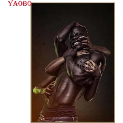 Angry African Black Characters Diy Diamond Painting Diamond Mosaic Sale Cross Stitch Home Decor Diamond Embroidery Full Display