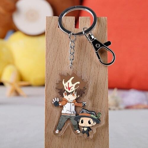 Anime HITMAN REBORN! Sawada Tsunayoshi Acrylic Figure pendant keychain Keyring Collection Model Toy Cosplay