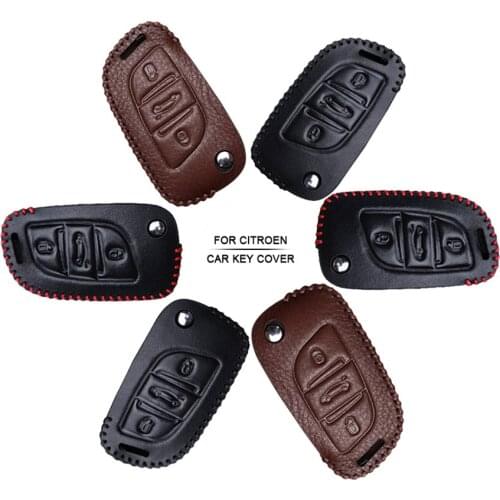 Car Accessories Key Cover Case For Citroen C4 Picasso C3 C5 X7 Berlingo C4 Cactus Hand-woven Smoky Grey Metal Keyring Keychain