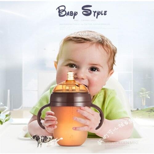 150ml/240ml Baby bottles Newborn Silicone Feeding bottle Anti-Colic Milk Bottle for Infant Kids Training water cup with straw