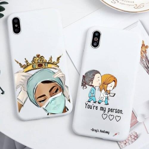 Cartoon Medicine Doctor Nurse Funda Phone Case Candy Color White for iPhone 11 pro XS MAX 8 7 6 6S Plus X 5S SE 2020 XR