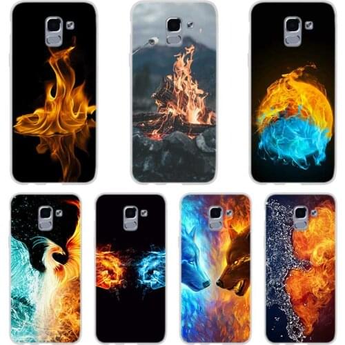 Phone case For Samsung Galaxy J6 J4 J8 Plus J7 2018 J3 J5 J7 Prime Pro 2017 2016 Covers The fire burning