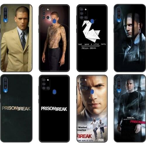Black tpu Case For Samsung Galaxy A50 50S A30S A10 A01 A11 A21S A31 A41 A51 A71 M21 M30S S10 LITE Cover Prison Break Casing