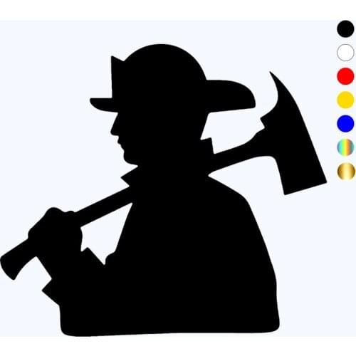 CK3102#16.8*15cm firefighter fireman reflective funny car sticker vinyl decal silver/black car auto stickers for bumper