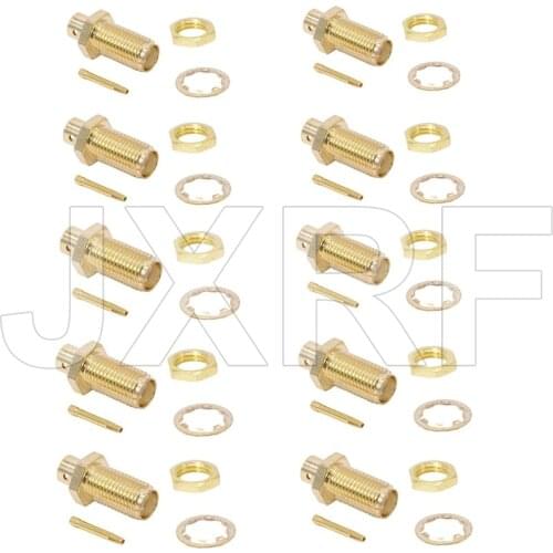 10PCS RF connector SMA Female for RG402 RG141 Coaxial Cable fast ship