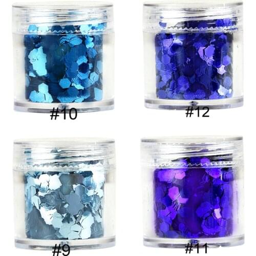 10g/Pot Holographic and iridescent chunky glitter mix | Glitter for face, body, hair and nail art | Loose glitter,y77676