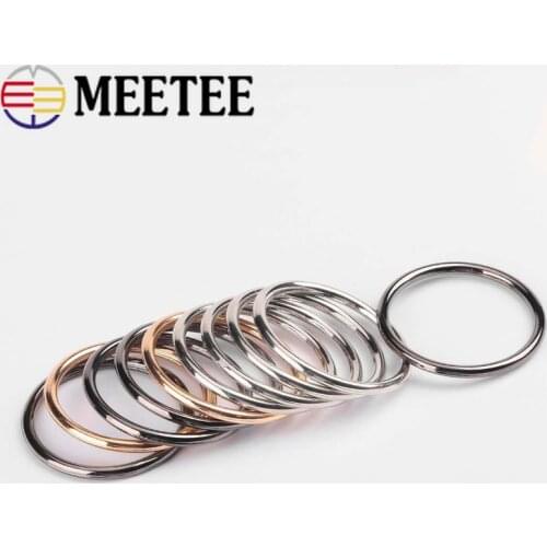 10pc Meetee 10-60mm Circle O Ring Connection Alloy Metal Strap Replacement Shoes Handbag Dog Collar Belt Buckles DIY Accessories