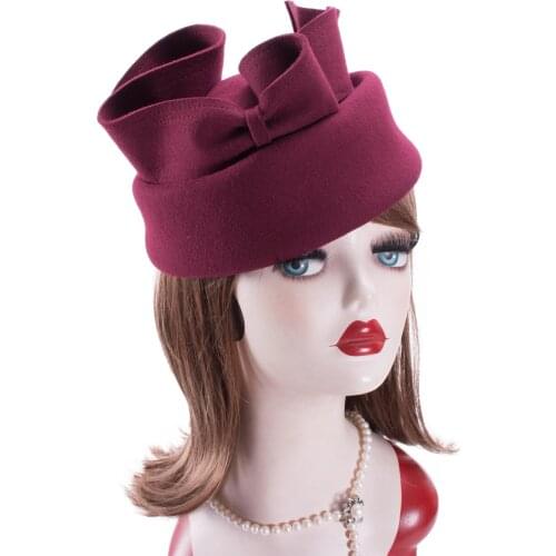 Lawliet Uinque Design Womens Wool Felt Beret Winter Casual Pillbox Wedding Church Hat A600