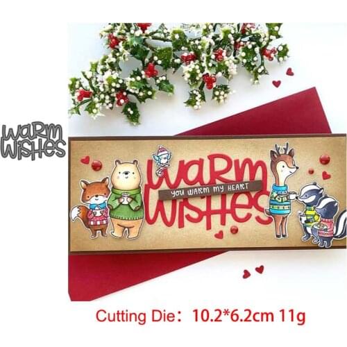 Word Warm Wishes Metal Cutting Dies for Scrapbooking and Card Making Paper Craft 2020 New Die Cuts