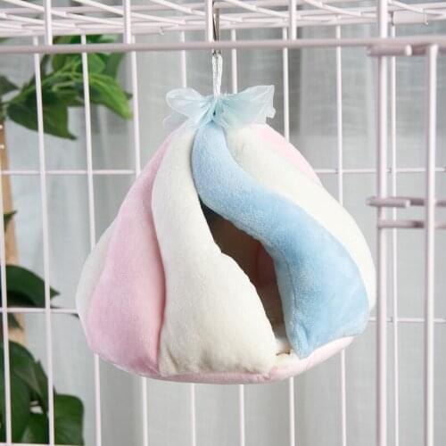 Cute Plush Hamster Nest Hammock Small Animal Hanging Cages Winter Warm Sleeping House Pet Supplies