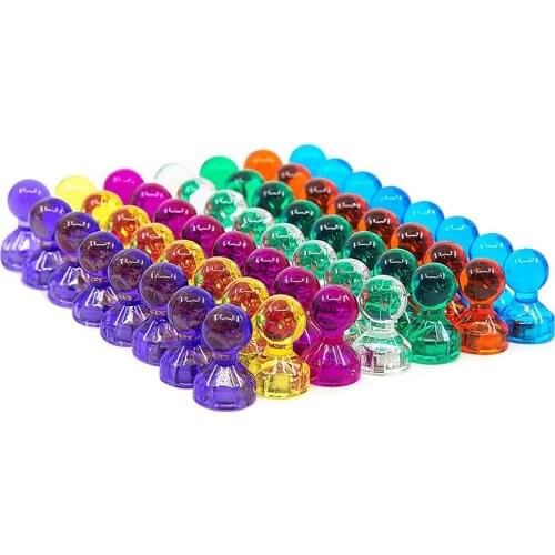 56 Colorful Push Pin Magnets 7 Assorted Color Strong Magnetic Push Pins Perfect to Use As Refrigerator Magnets