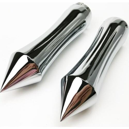 Motorcycle 1" Chrome Spike Handlebar Hand Grips Motorbike Aluminum Universal Grips For Harley Honda Suzuki