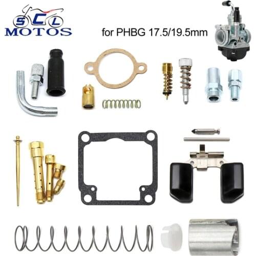 Sclmotos- Dellorto PHBG AD 17.5mm 19.5mm Motorcycle Carburetor Repair Kit Set with Float,Gasket,Main jet,Slow Jet For 2 Stroke