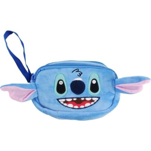 22cm Disney Stitch Plush Toys Cartoon Cute Stitch Pencil Case Stuffed Animals Bag Birthday Gifts for Kids