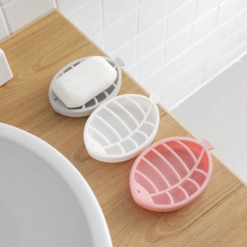 Portable Soap Dish Cute Fish Shape Bathroom Accessories Double Layer Soap Storage Container Plastic Soap Holder