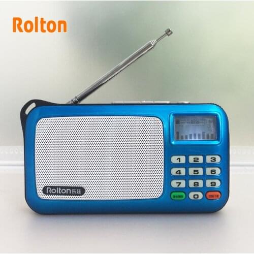 Rolton W505 Portable Radio LCD Dot Matrix Display Shows The Lyrics Support USB And Card Mini Speaker Claus Walkman Speaker Lithi
