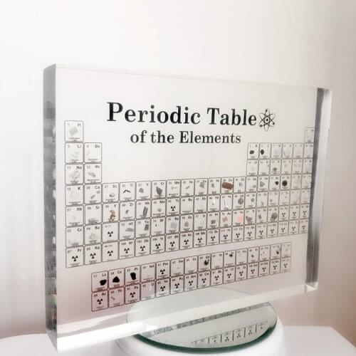 Drop Shipping 170*120*20MM Real Periodic Table With Elements Embedded Perfect Kids Teaching Tool Science Gifts Home Decorations