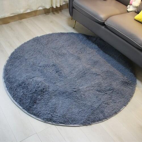 Fluffy Round Rug Carpets Shaggy Area Rug Modern Mats for Living Room Decor Faux Fur Rugs Kids Room Long Plush Rugs for Bedroom