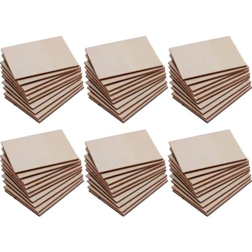 60 Pieces Blank Boards Plywood Sheets For Crafts, Models & Pyrography Wood Plaque Sign DIY Woodburning Materials 70x49mm