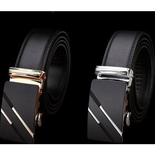 New Fashion Moving Strap Belt Mens Fashion Faux Leather Automatic Buckle Waist Strap Belt Waistband Gift