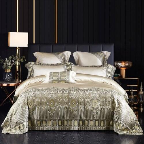 Luxury European style Long Staple Cotton Lace Embroidery Bedding Set Duvet Cover Bed Sheet Pillowcase King Queen 4/6/8 Pcs