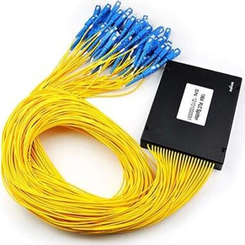 SC UPC 1x64 PLC optical splitter single mode with SC UPC connector for FTTH SC PLC 1x64 PLC optic splitter box Free shipping