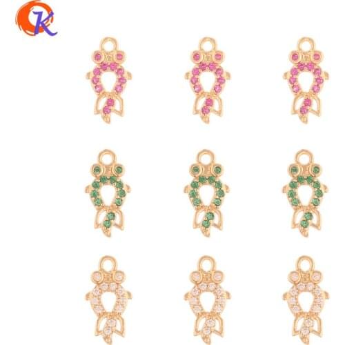 Cordial Design 50Pcs 7*13MM Jewelry Accessories/Pendant/DIY Earrings Making/Fish Shape/Hand Made/Earring Findings/CZ Charms