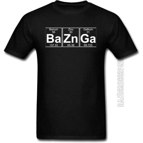 The Big Bang Theory T Shirt Ba Zn Ga Baznga Sheldon Cooper Compound Chemical Element Symbol T-Shirts Top Quality Mens Tees
