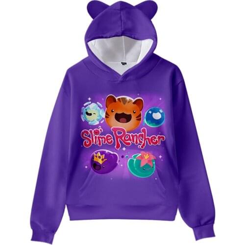 Anime Slime Rancher Hoodie 3D Cat Ear Pullover Long Sleeve Women Hoodie Kawaii Top Blouse Harajuku Streetwear Boys/Girls Clothes