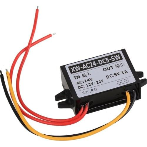 Waterproof Car LED AC / DC Power Buck Converter AC 24V to DC 5V 1A 5W Short-circuit Protection