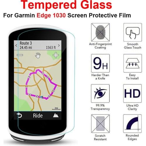 2Pcs 0.3mm 9H 2.5D Premium Tempered Glass Screen Protector for Garmin Edge 1030 Protective Film Explosion-Proof Scratch-Proof