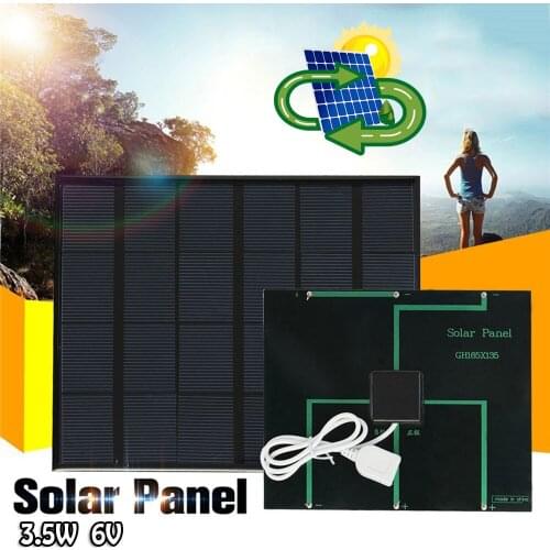 Solar Panel System Charger 3.5W 6V Charging for Mobile Phone Power Bank Camping SDF-SHIP